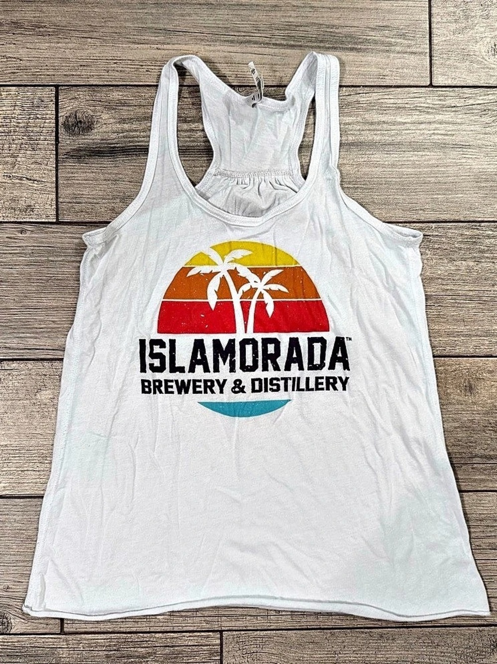 Bella+Canvas Flowy Collection Racerback Tank Top White Graphic
